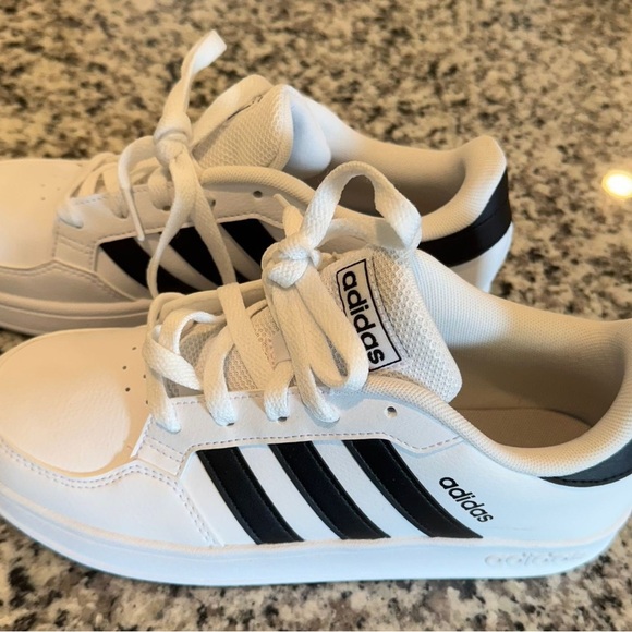 adidas Other - Adidas Kids White and Black Striped Sneakers.